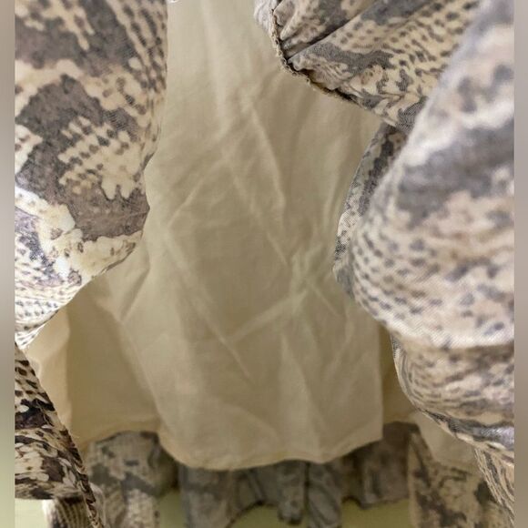 Anthropologie X Karlie Smocked Chiffon Tiered Snake Print Dress Western Festival - Picture 12 of 16